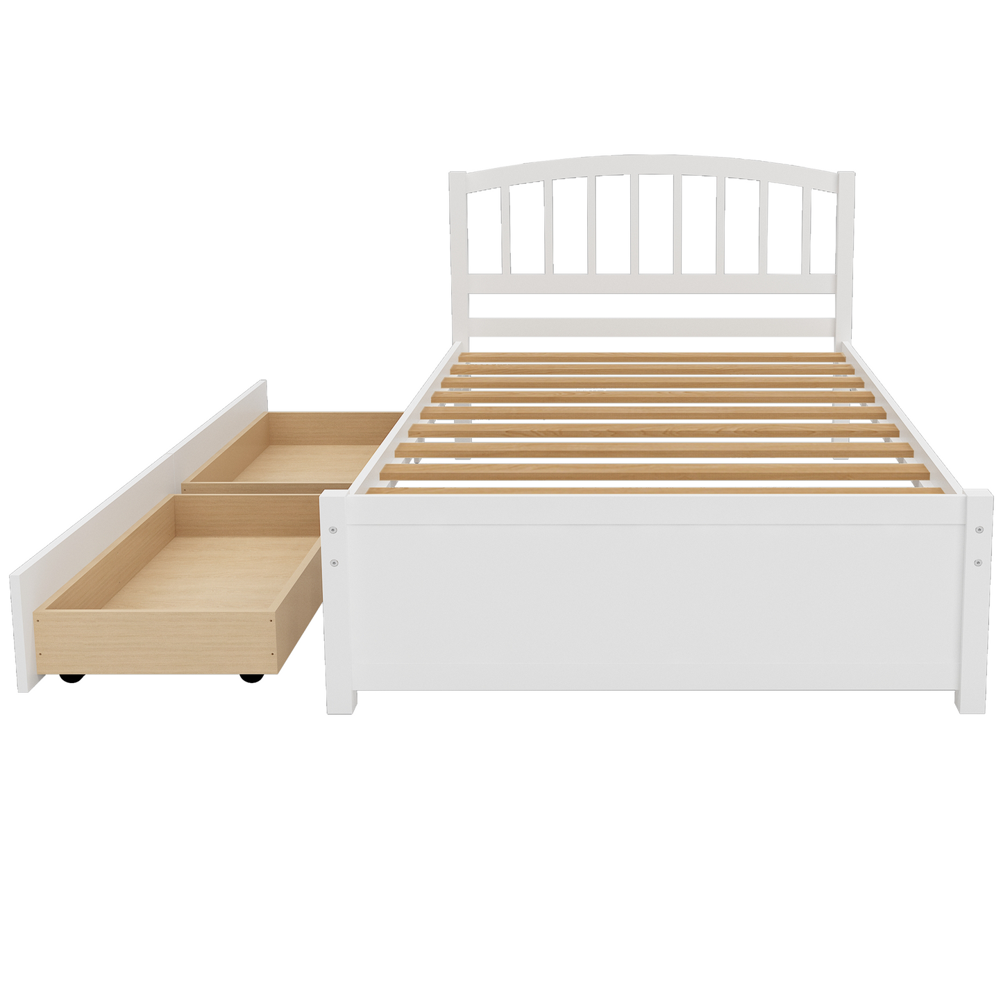 PAPROOS Wood Platform Bed with Storage