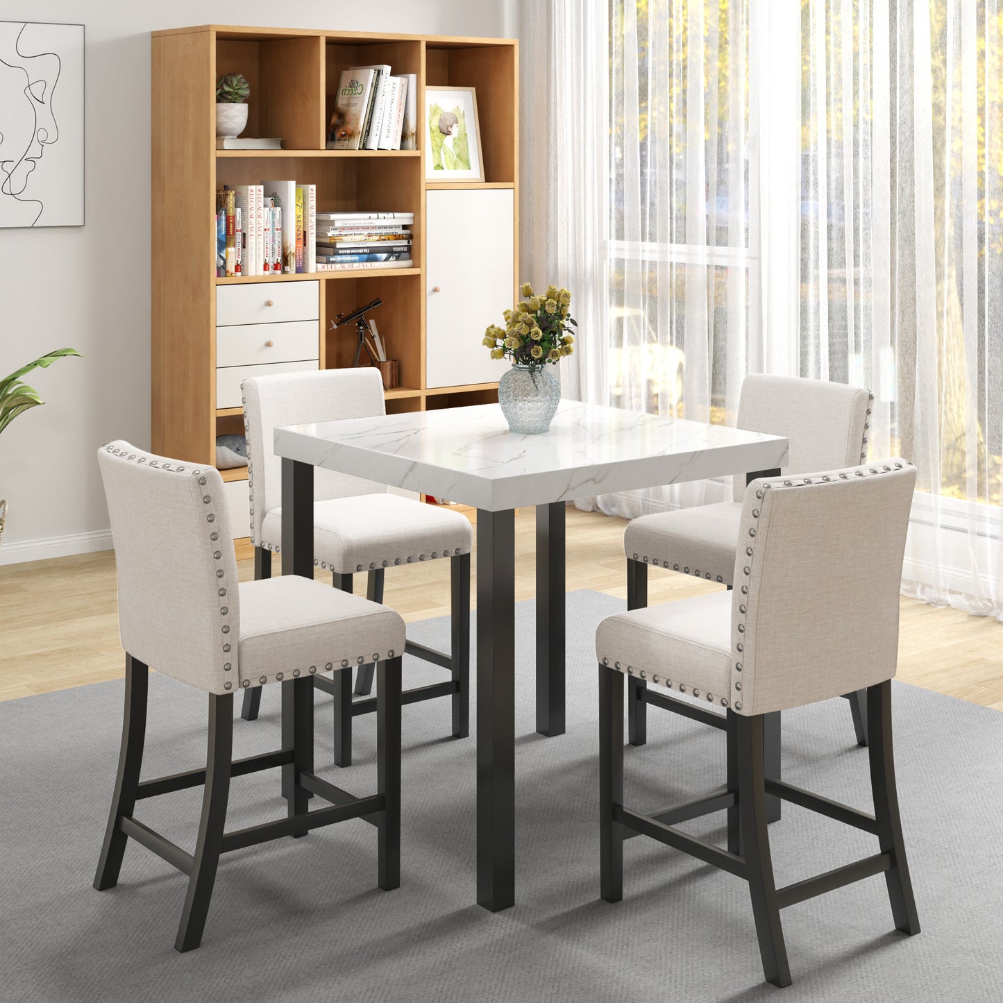 PAPROOS Dining Table Set for 4