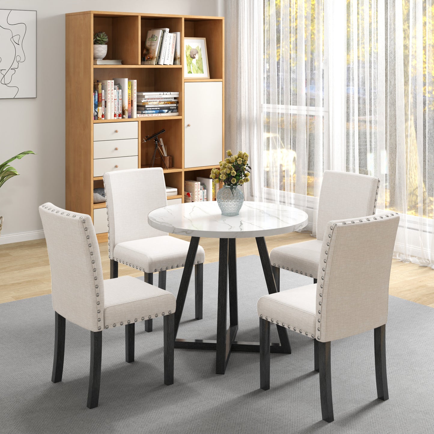 PAPROOS Dining Table Set for 4