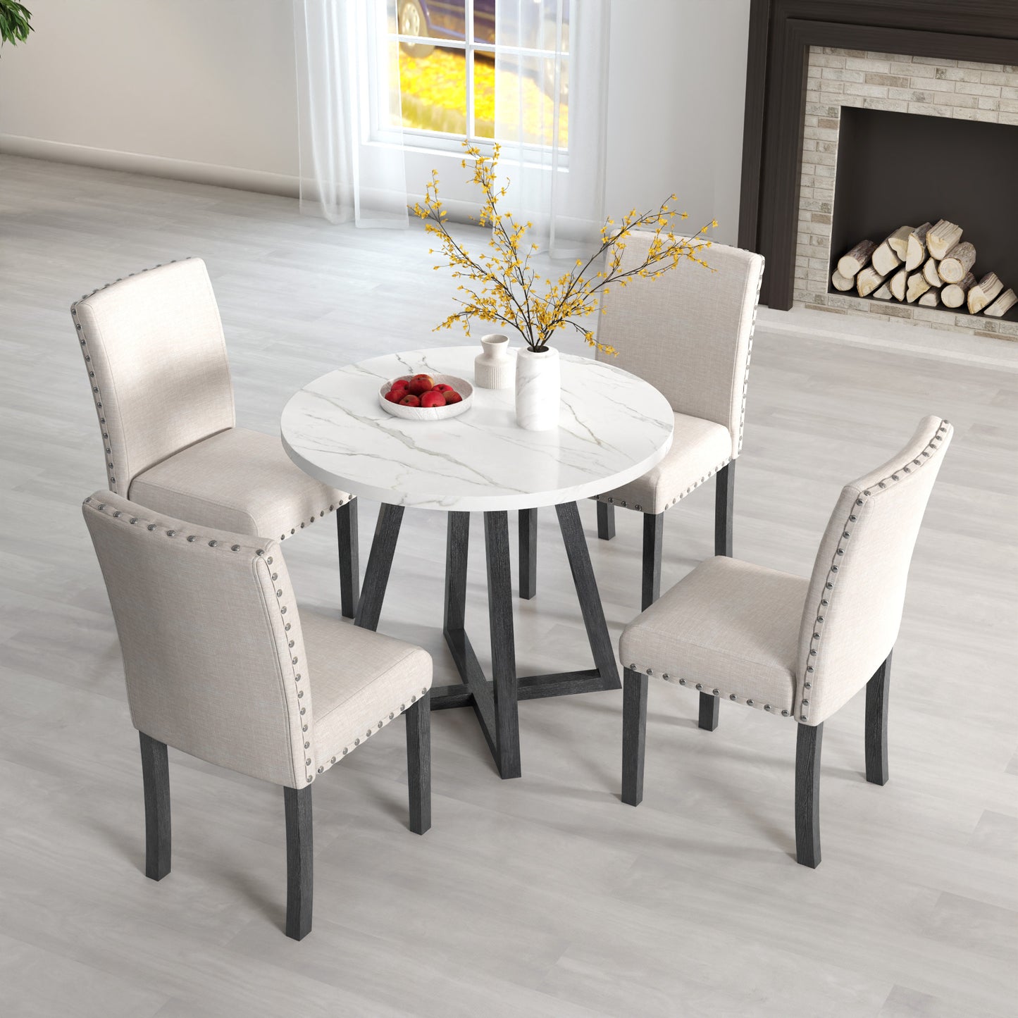 PAPROOS Dining Table Set for 4