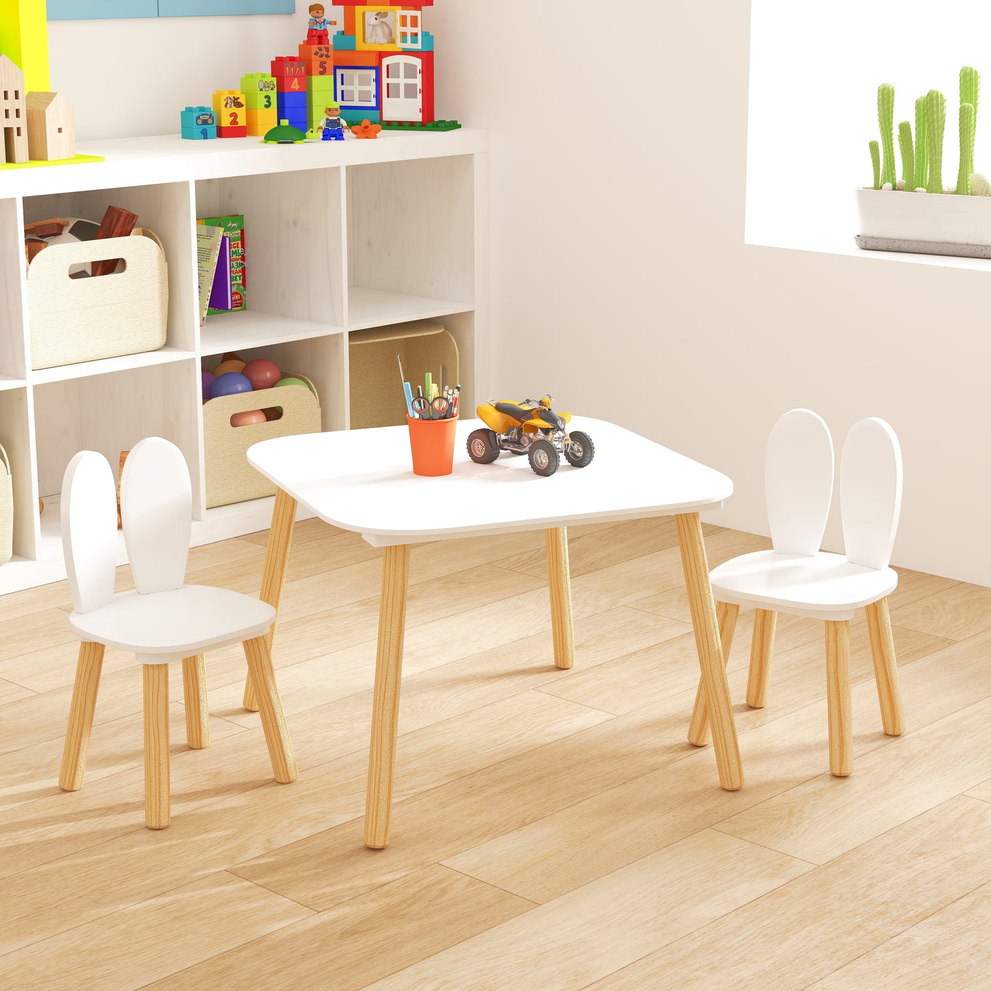 PAPROOS Kids Table and 2 Chairs Set