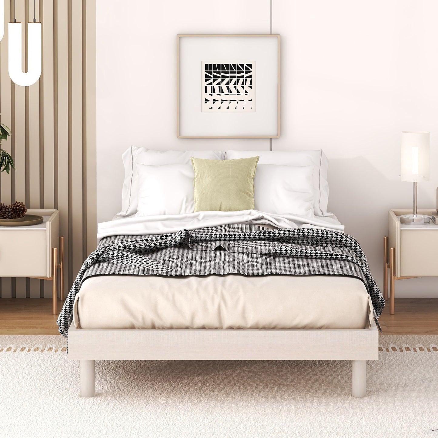 PAPROOS Wood Platform Bed Frame