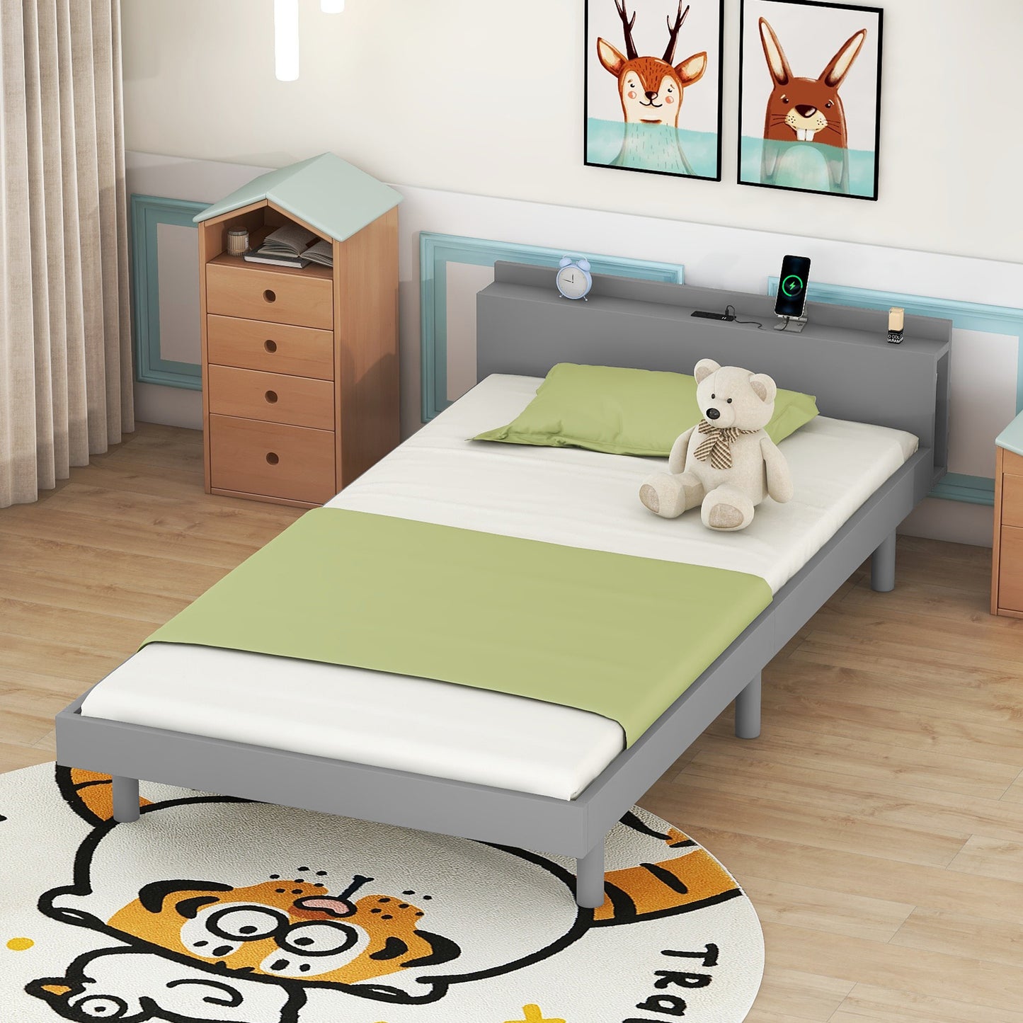 PAPROOS Wood Platform Bed Frame