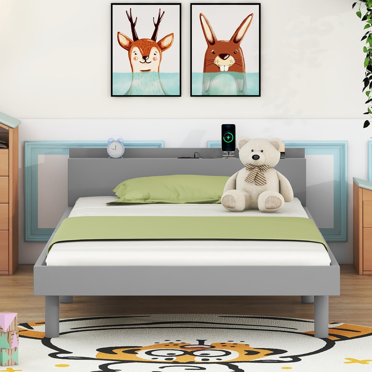 PAPROOS Wood Platform Bed Frame