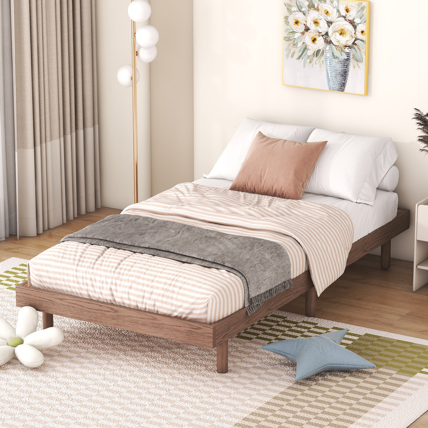 PAPROOS Wood Platform Bed Frame