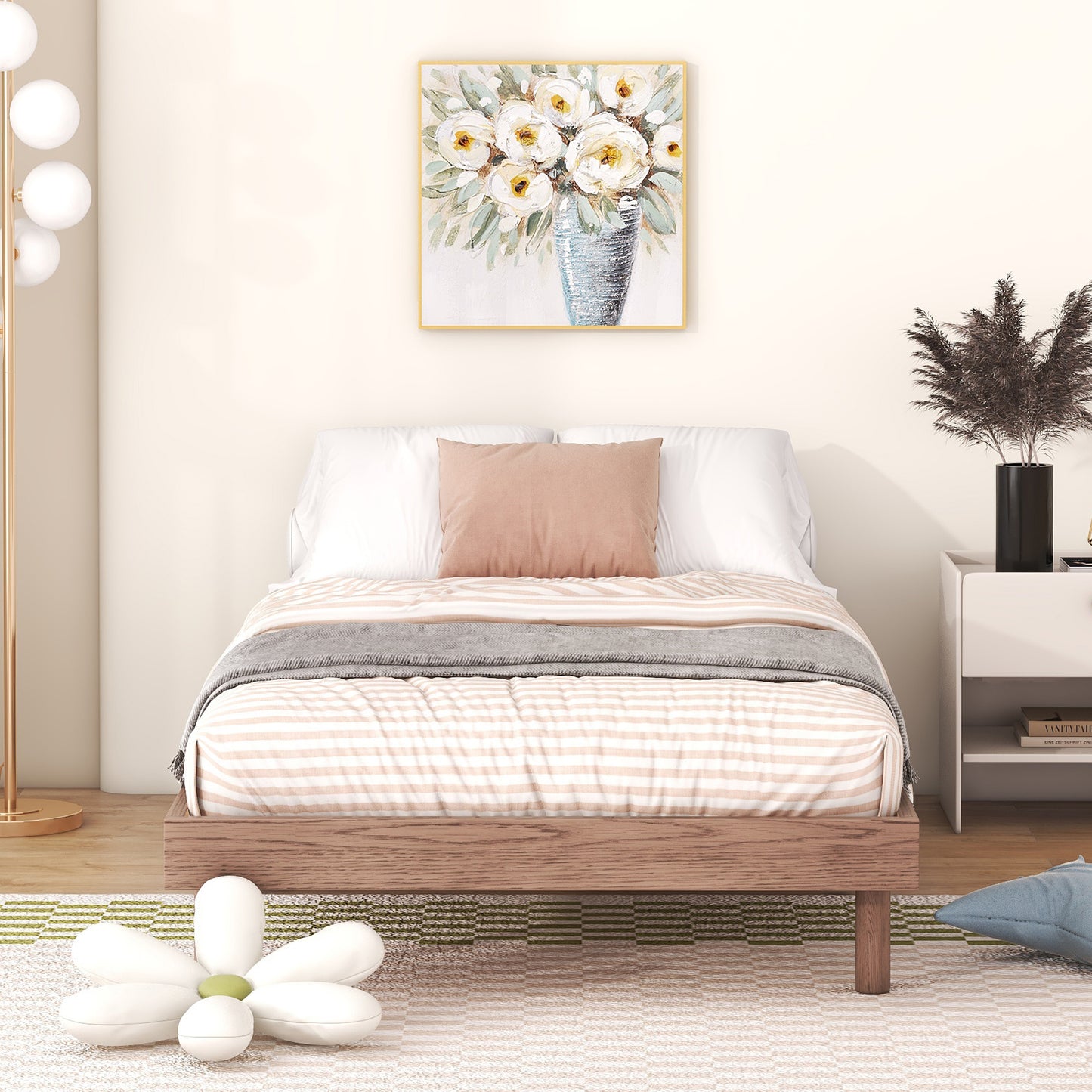 PAPROOS Wood Platform Bed Frame