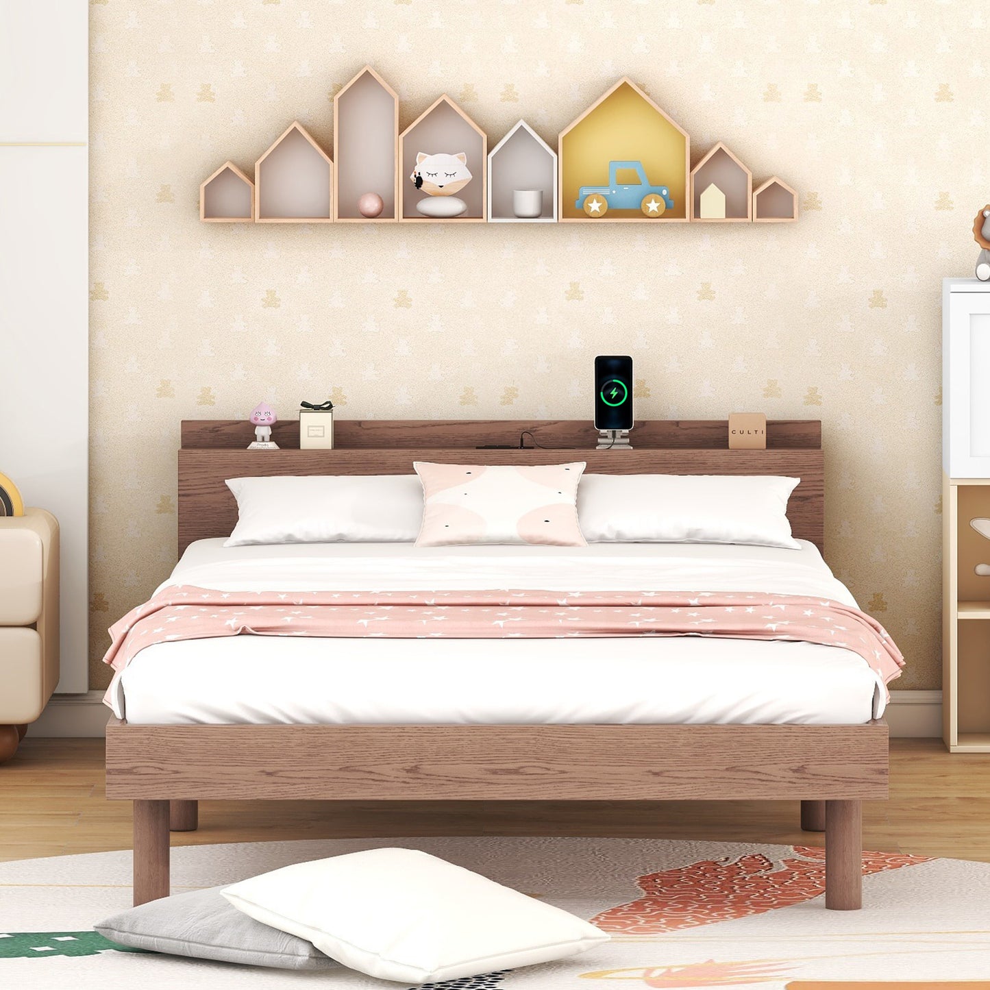 PAPROOS Wood Platform Bed Frame