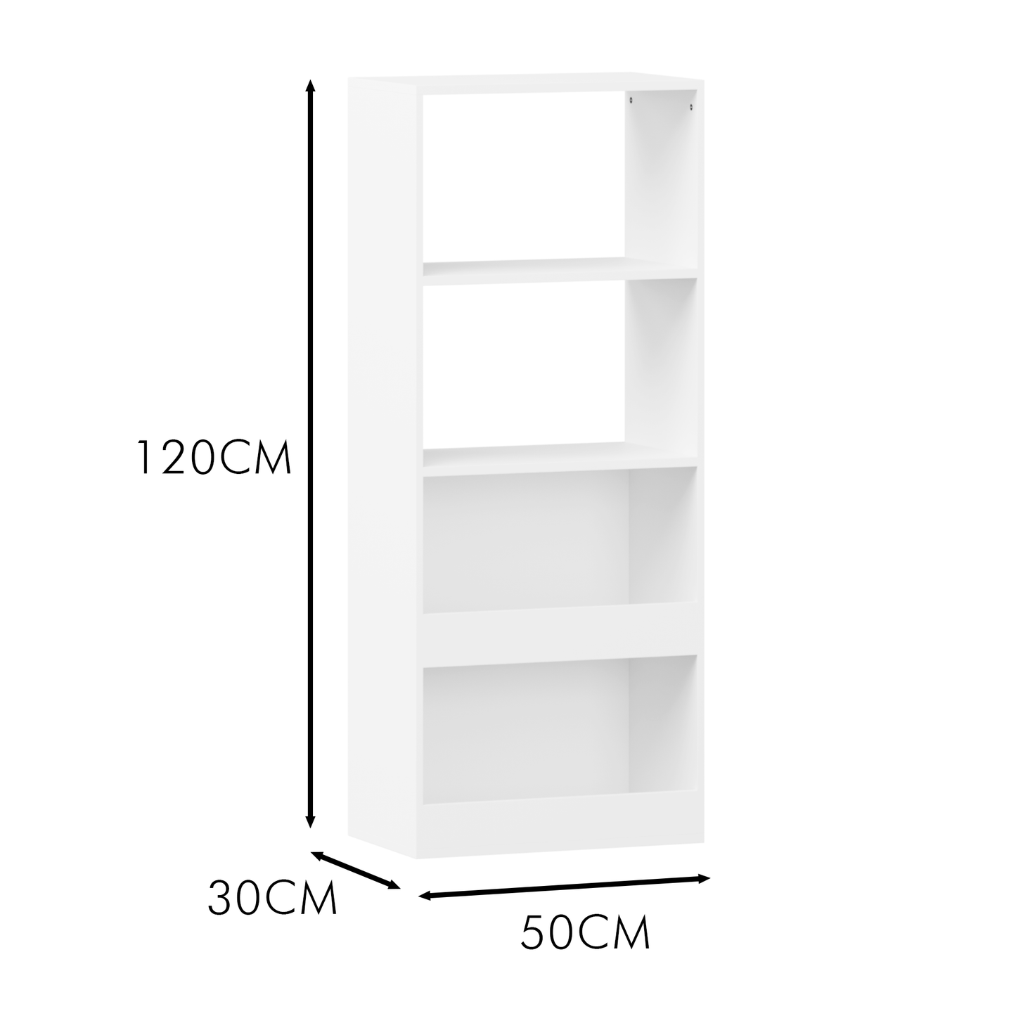 4 Tier Kids Bookshelf, Wood Bookshelf for Kids, Modern Kids Book Rack, Toy Storage Organizer for Playroom, Bedroom, Classroom, White