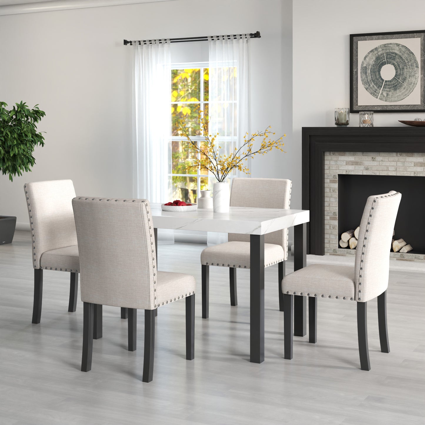PAPROOS Dining Table Set for 4