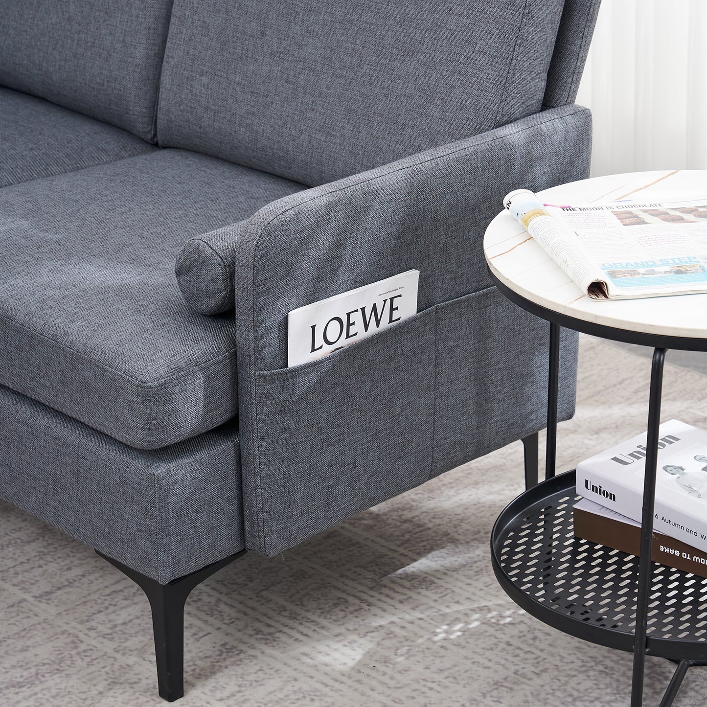 paproos Mid-Century Modern Love Seat,Small Couch for Small Space for Living Room,Bedroom,Apartment,Studio
