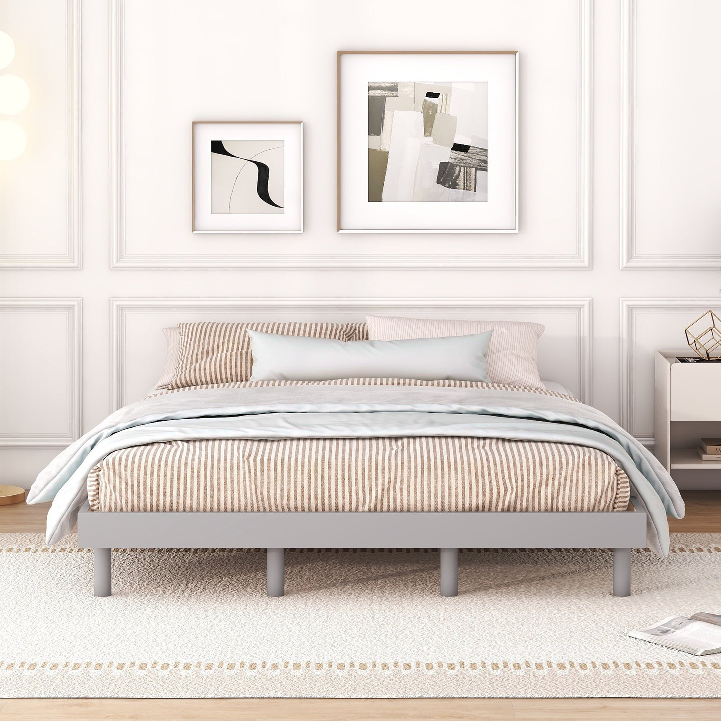 PAPROOS Wood Platform Bed Frame