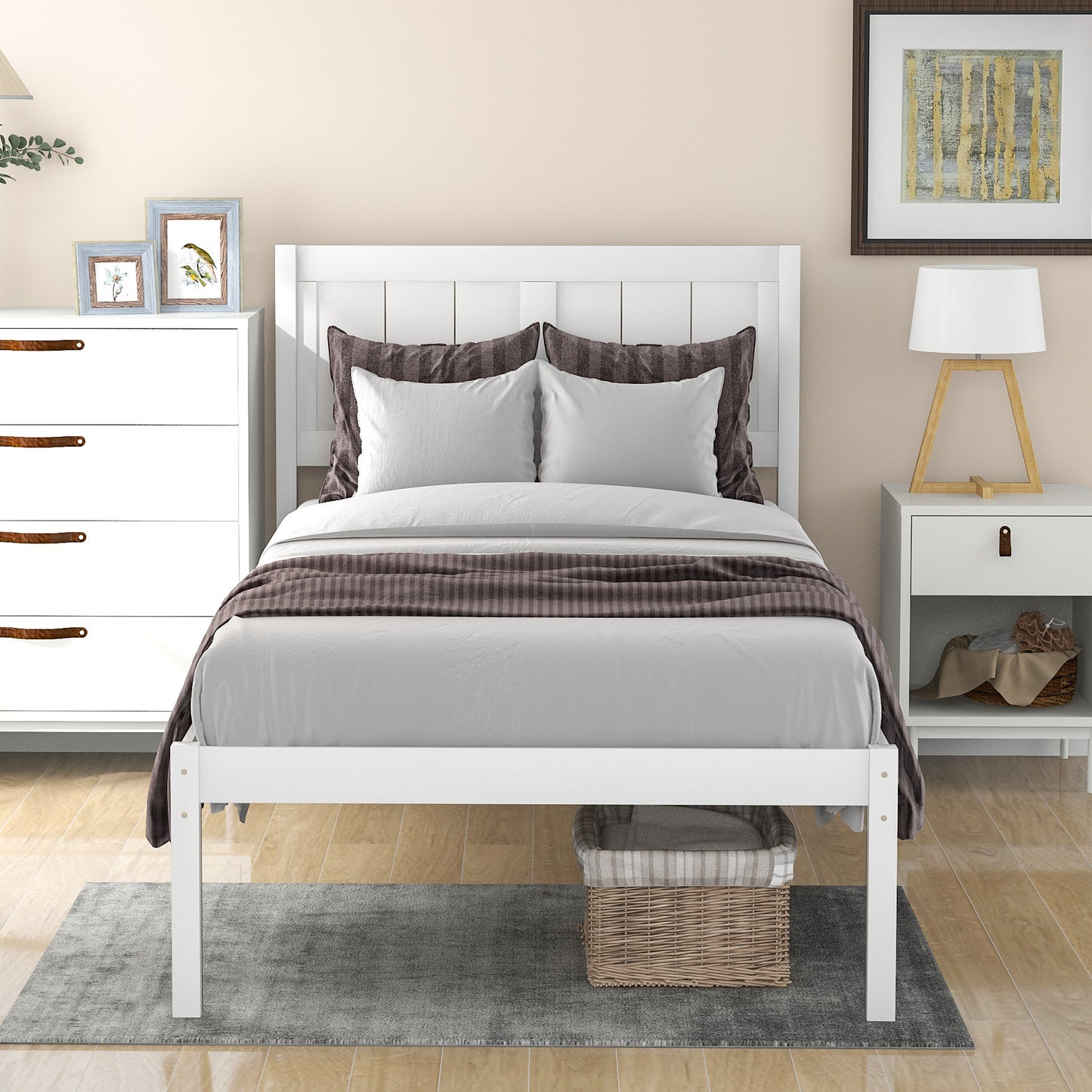 PAPROOS Twin Size Bed Frame