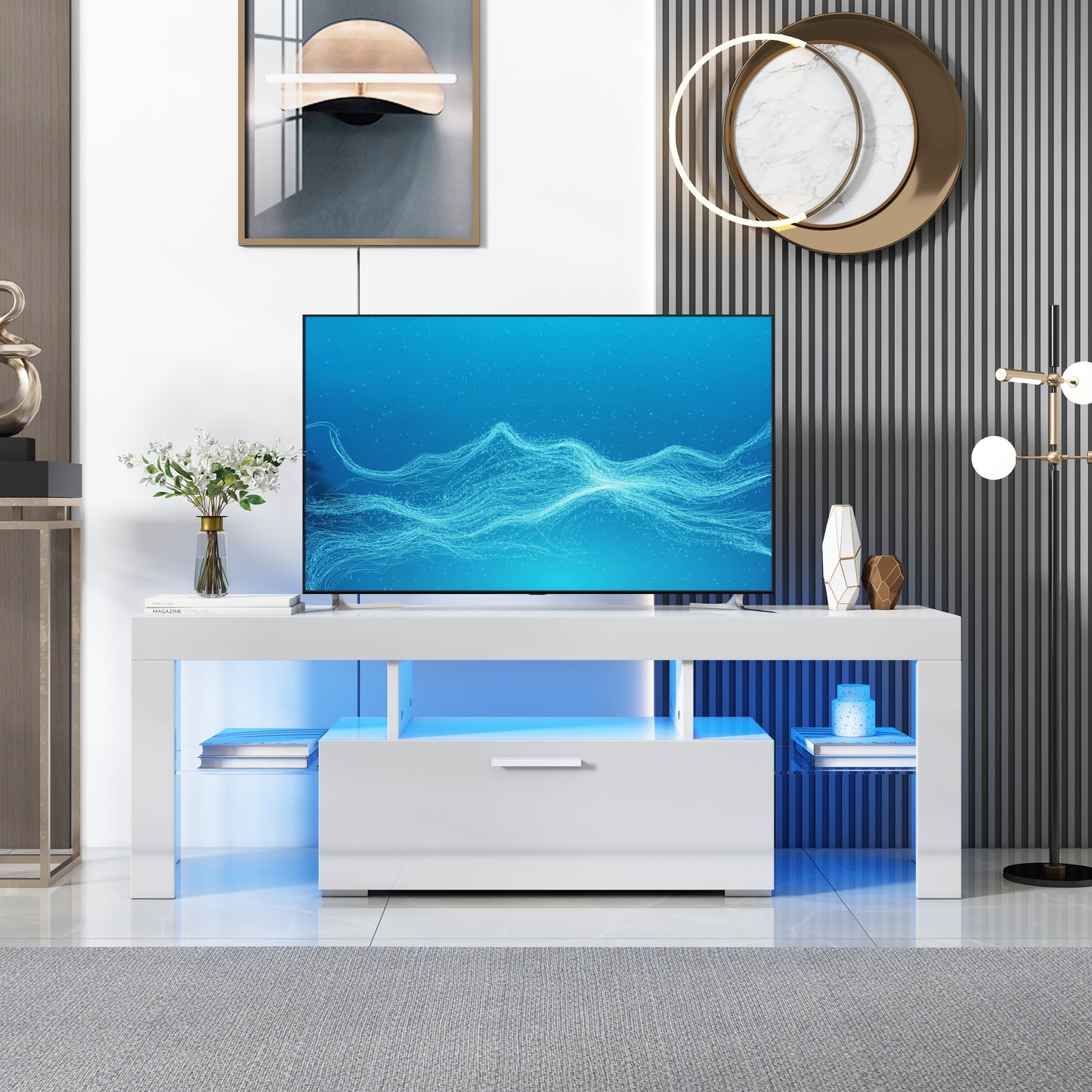 Paproos TV Stand for 70 Inch TV, LJC
