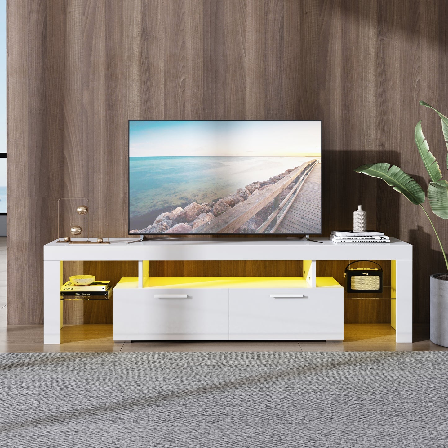 Paproos TV Stand for 70 Inch TV, LJC