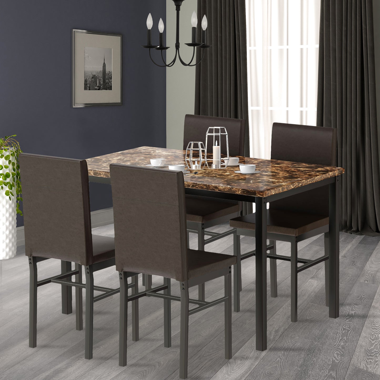paproos 5 Piece Dining Table Set
