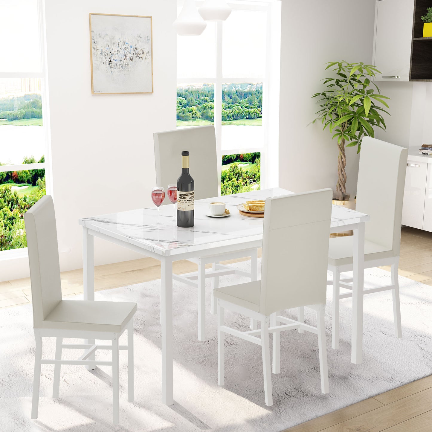 paproos 5 Piece Dining Table Set