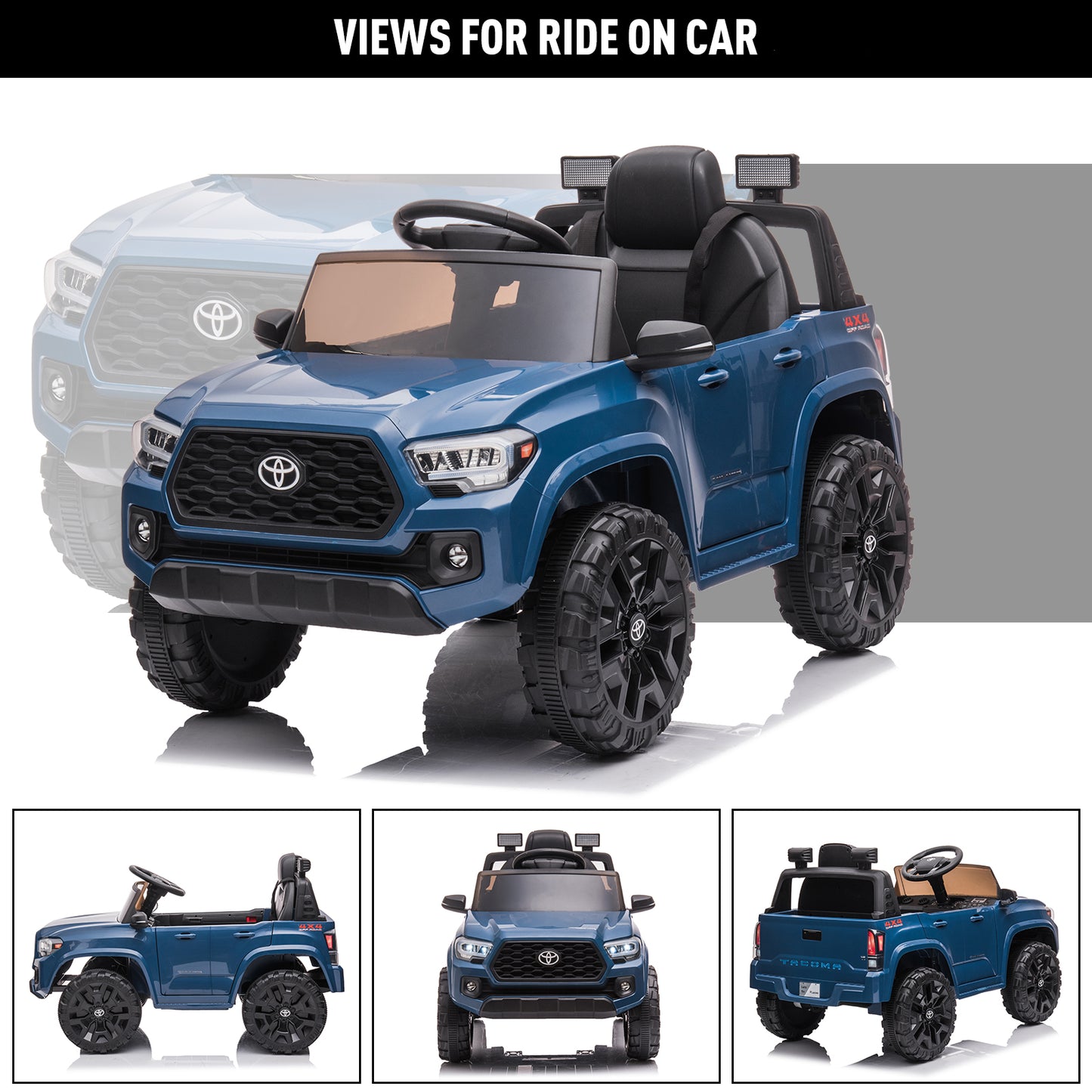 12V Ride on Truck, 3 Speeds Remote Control Electric Vehicles for Kids Boys Girls