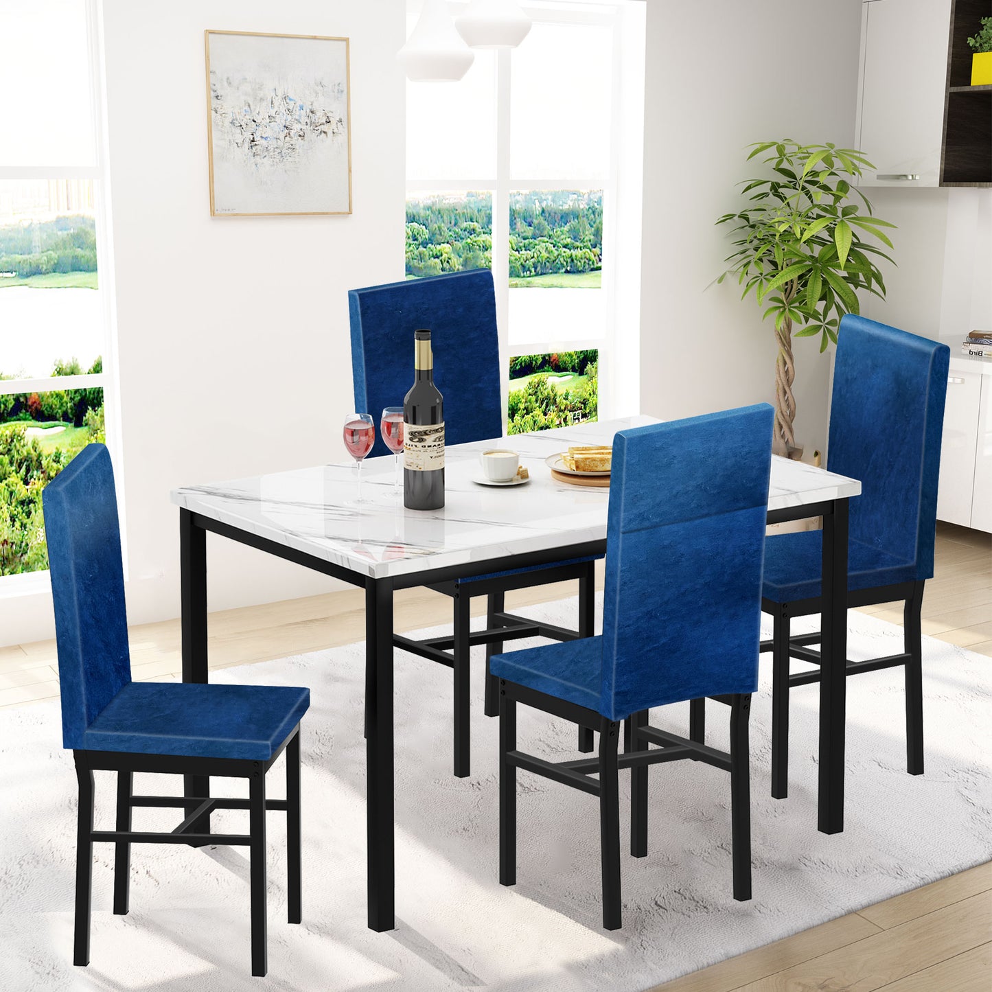 paproos 5 Piece Dining Table Set