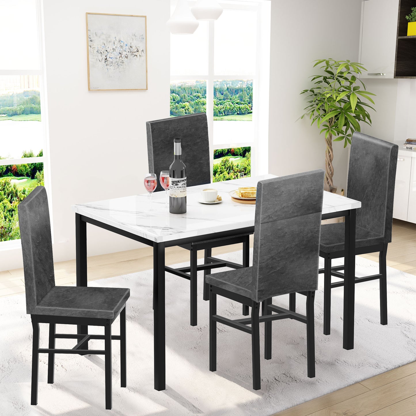 paproos 5 Piece Dining Table Set