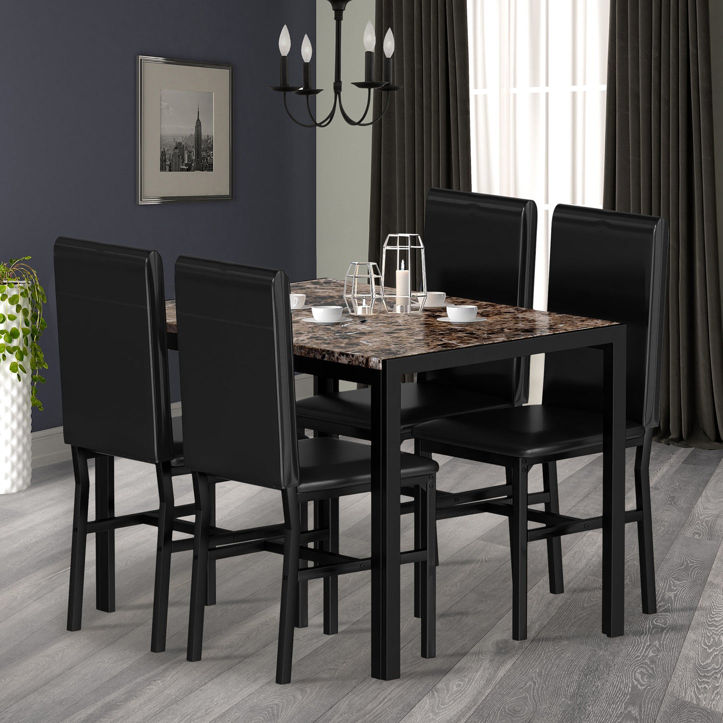 paproos 5 Piece Dining Table Set