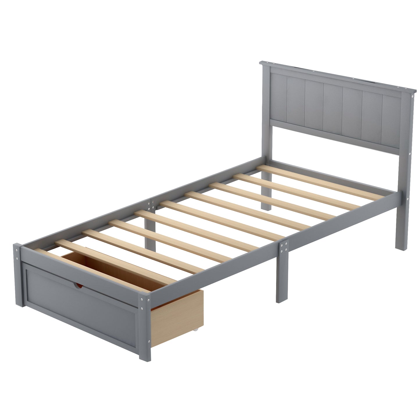 paproos Twin Bed with Storage, LJC01