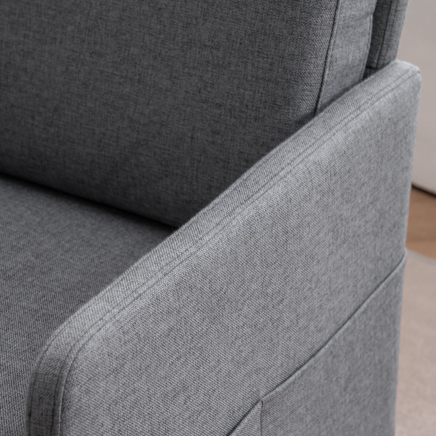 paproos Modern Accent Chair with Wood Legs, Velvet Upholstered Armchair, Club Leisure Modern Chair for Living Room Bedroom, Gray