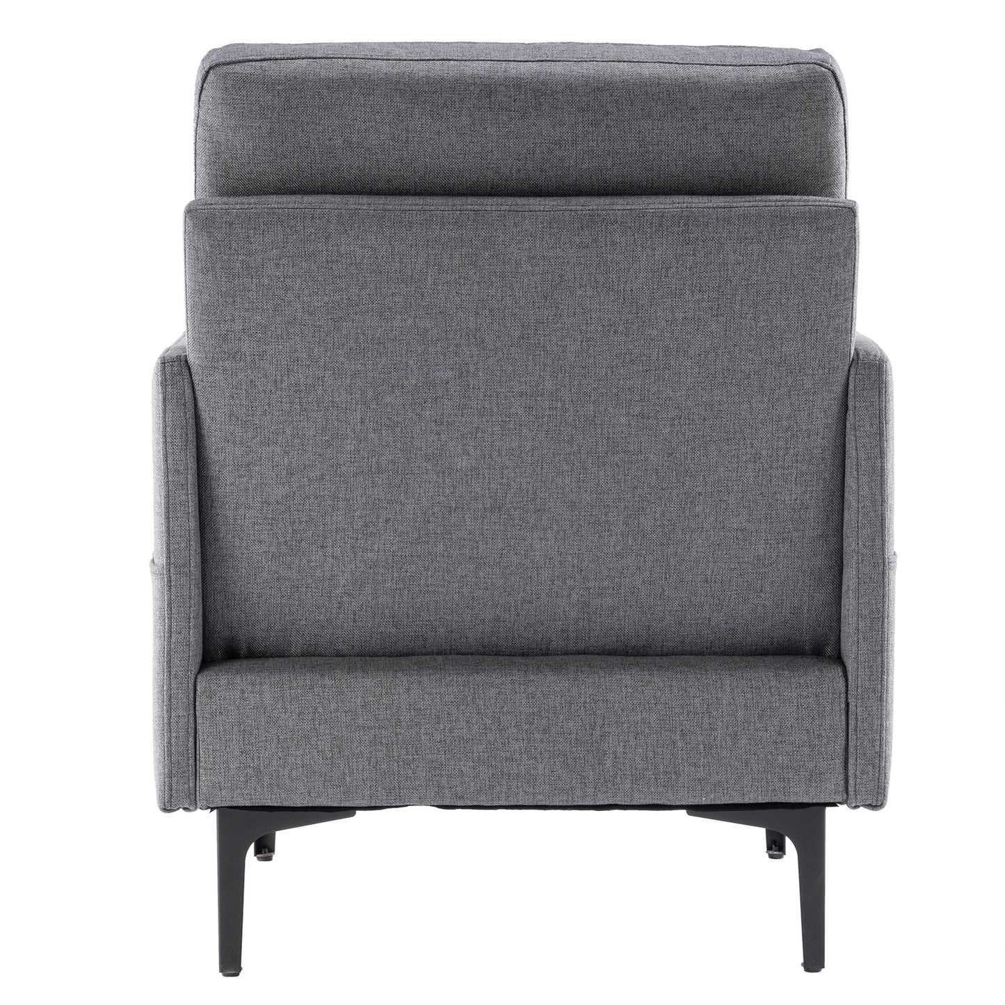 paproos Modern Accent Chair with Wood Legs, Velvet Upholstered Armchair, Club Leisure Modern Chair for Living Room Bedroom, Gray