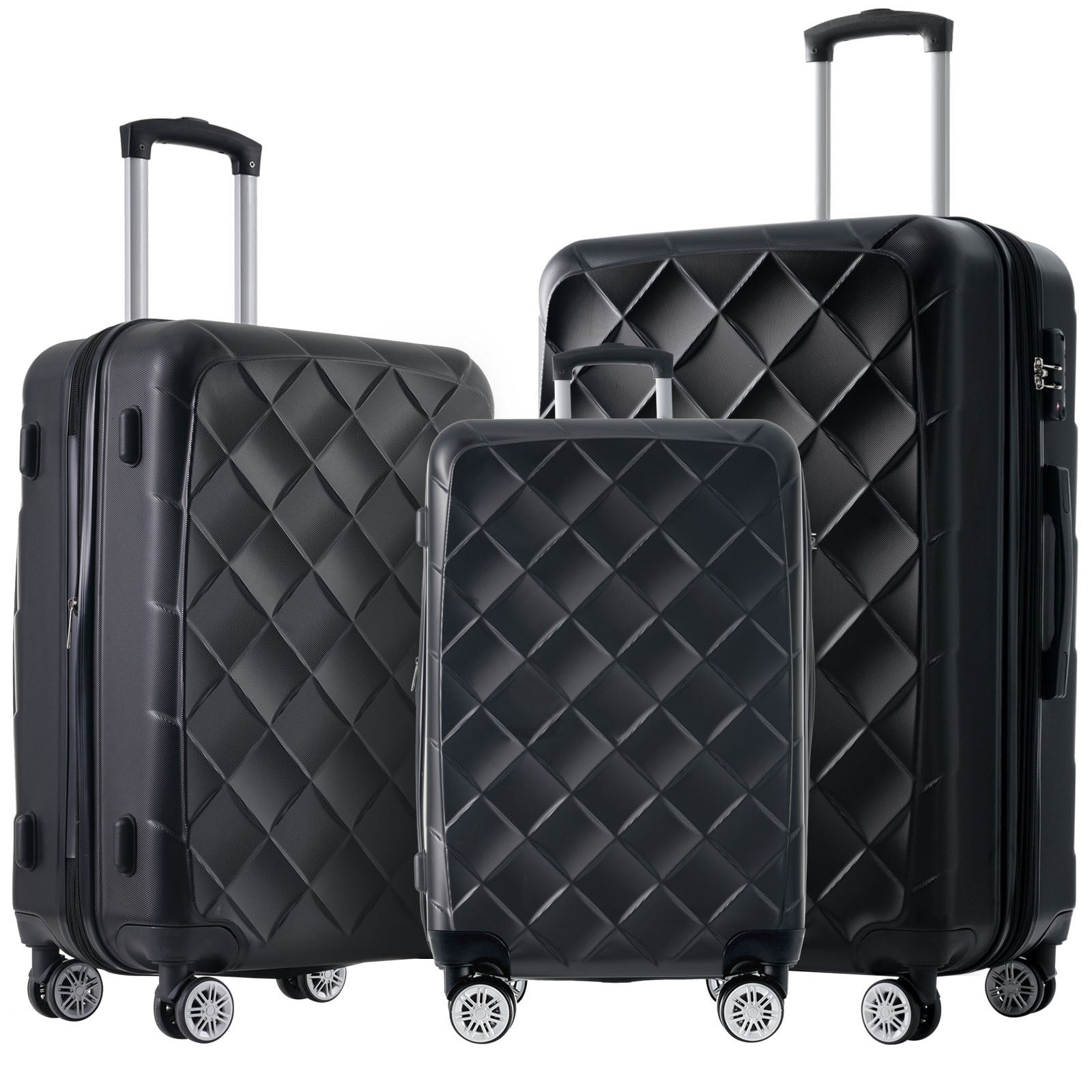 PAPROOS Carry on Luggage Set, 3 Piece 20" 24" 28" Hardshell Suitcase Set
