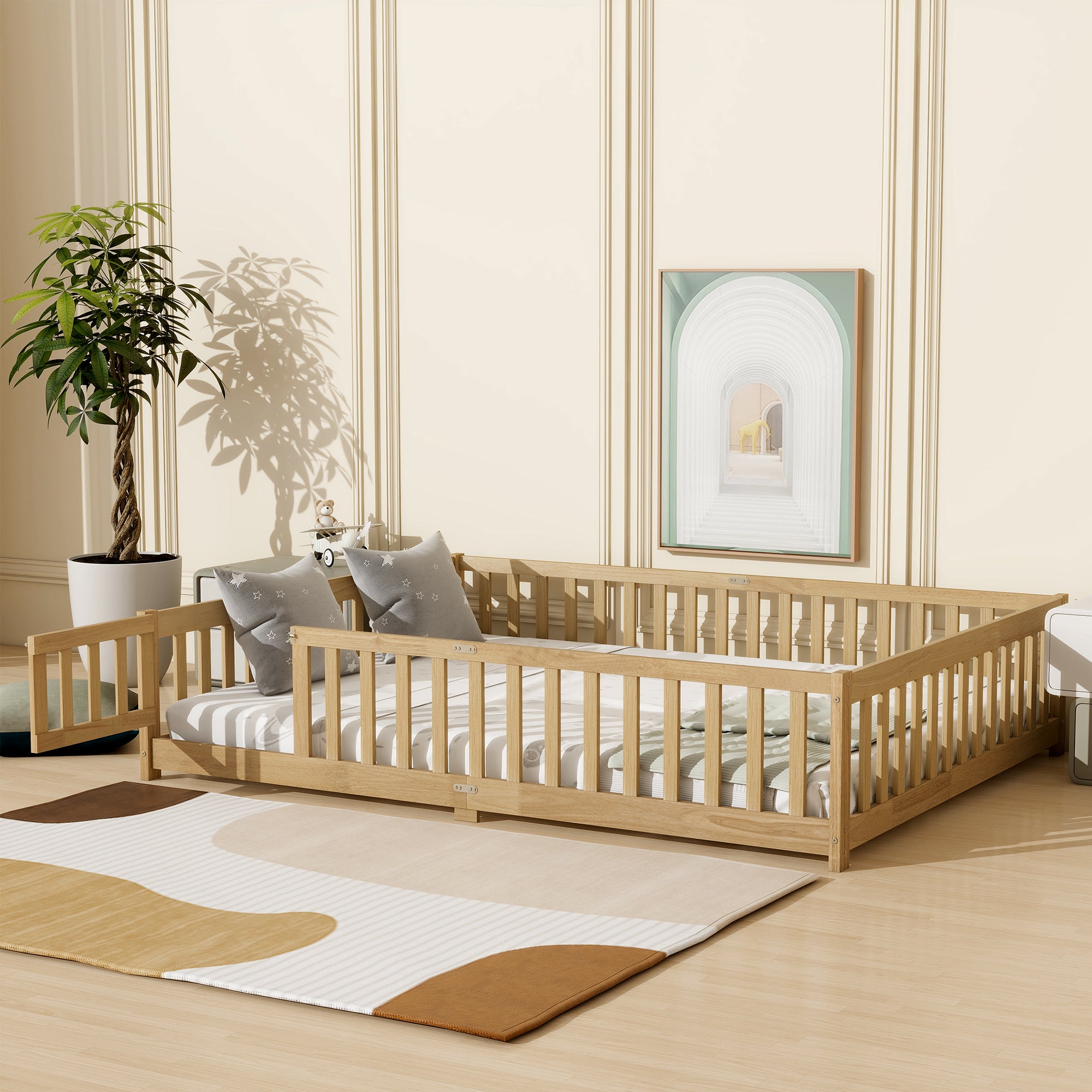PAPROOS Full Floor Bed Frame