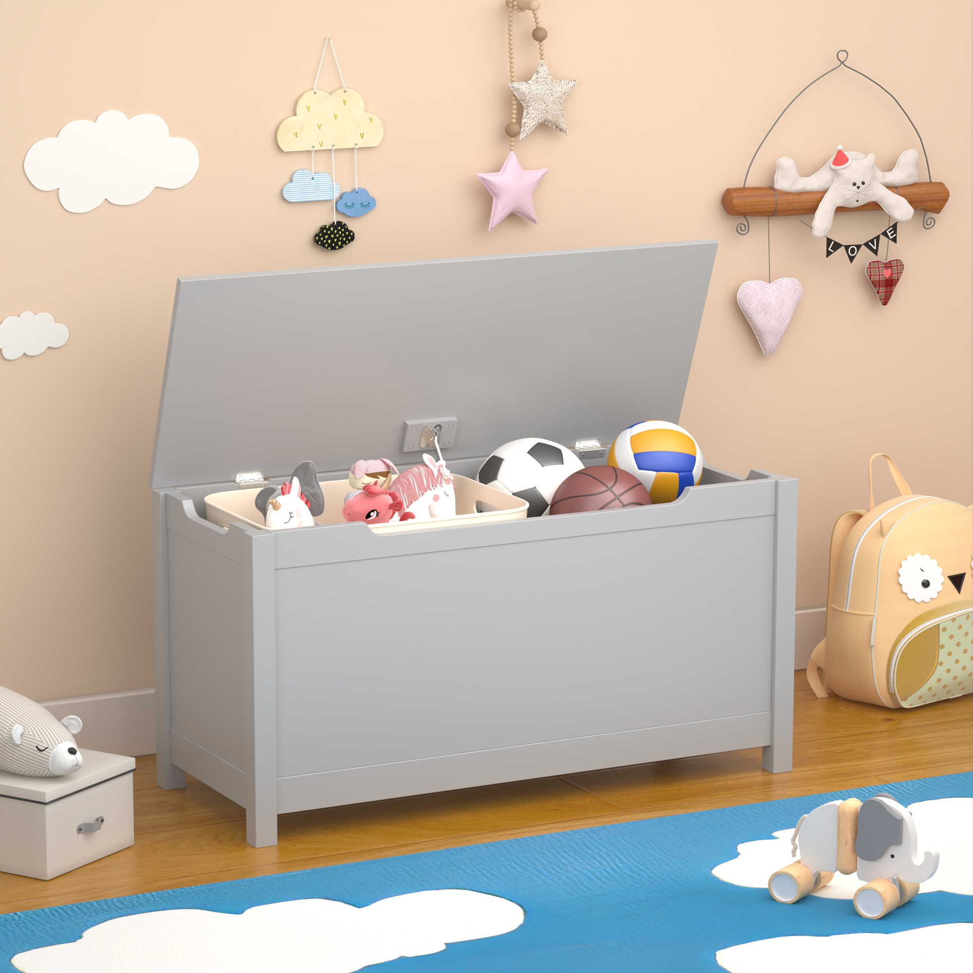 PAPROOS Toy Box for Boys Girls