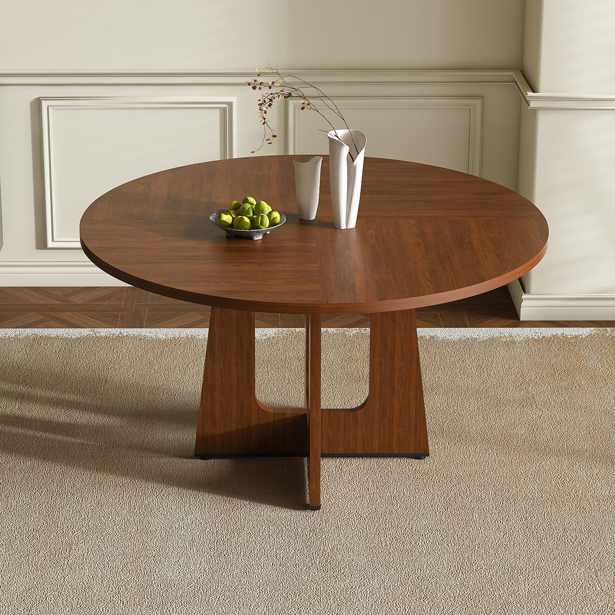 PAPROOS 47'' Round Dining Table for 4