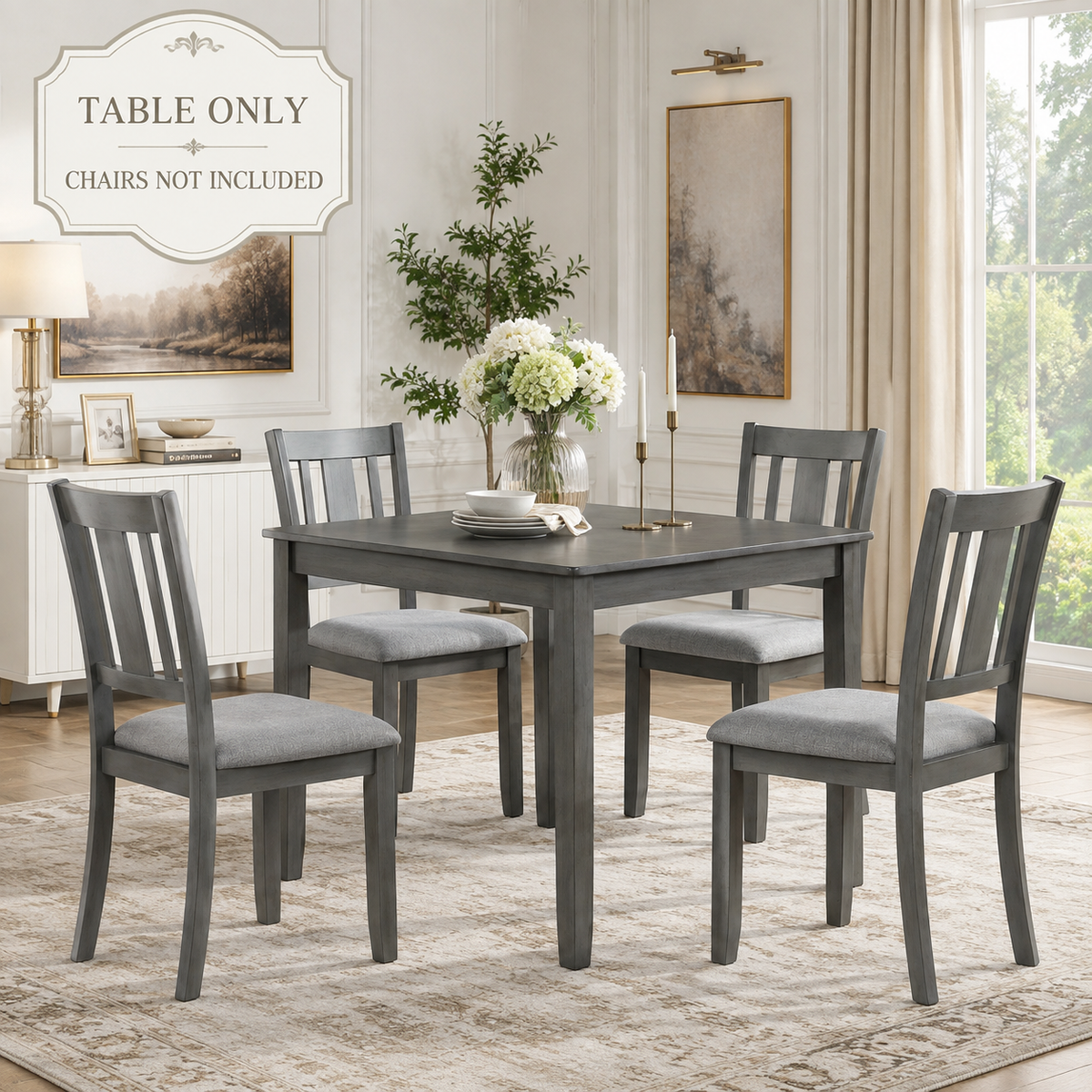 PAPROOS Solid Wood Dining Table