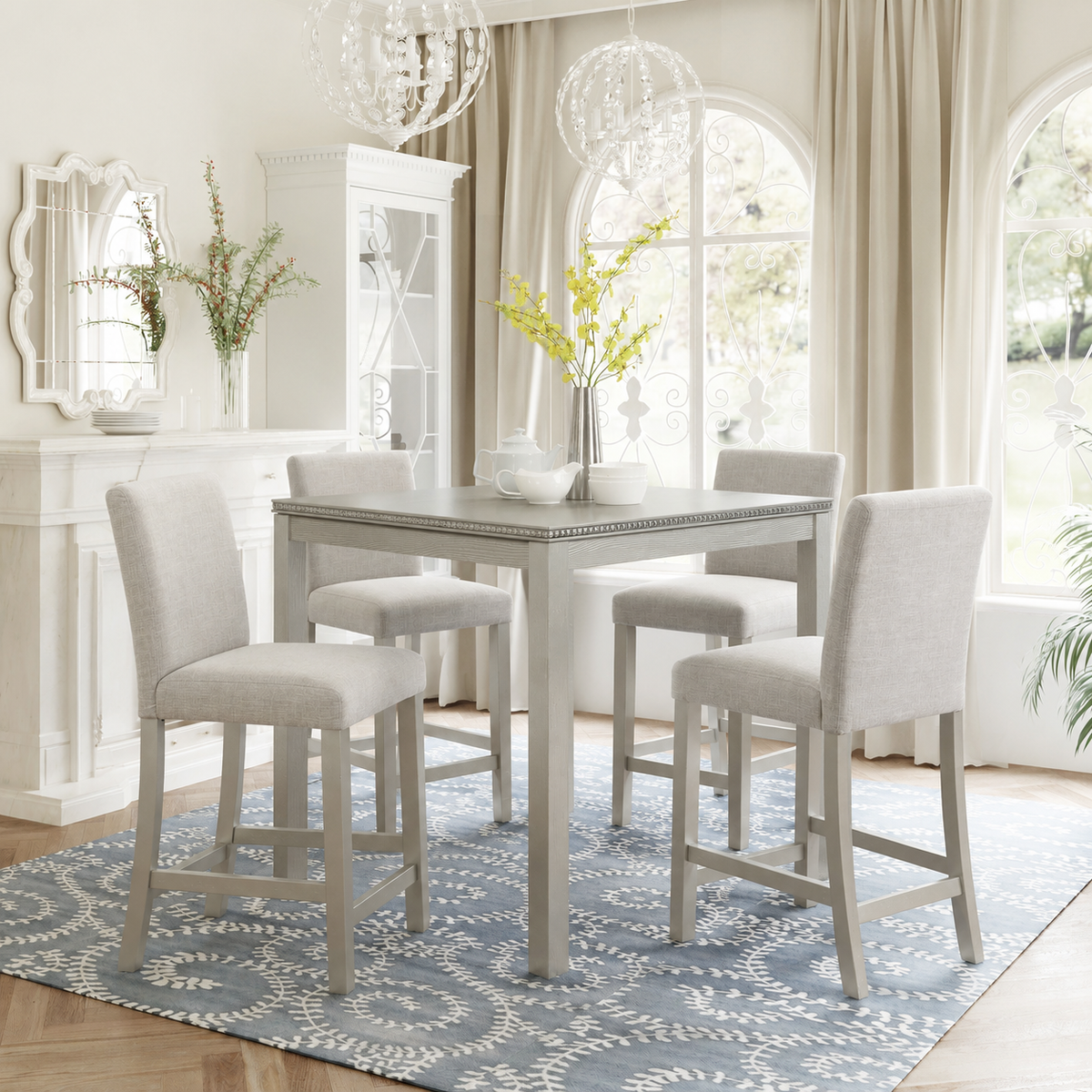 PAPROOS Dining Table Set for 4