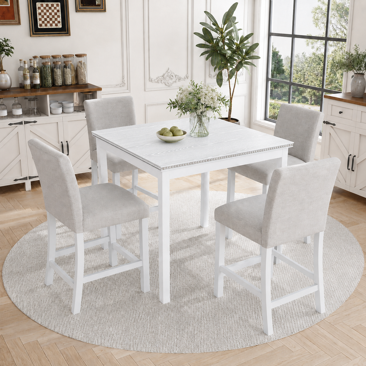 PAPROOS Dining Table Set for 4