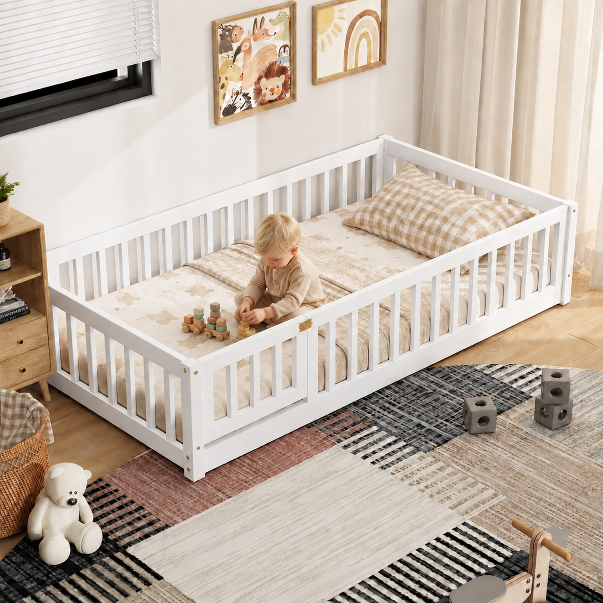 PAPROOS Wood Montessor Floor Bed