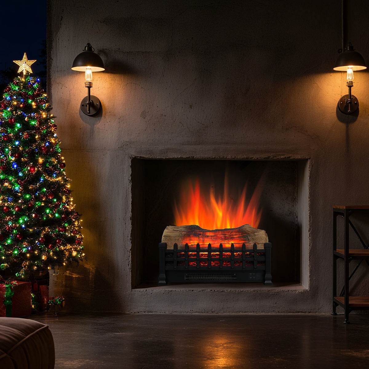 PAPROOS Electric Fireplace Log Set