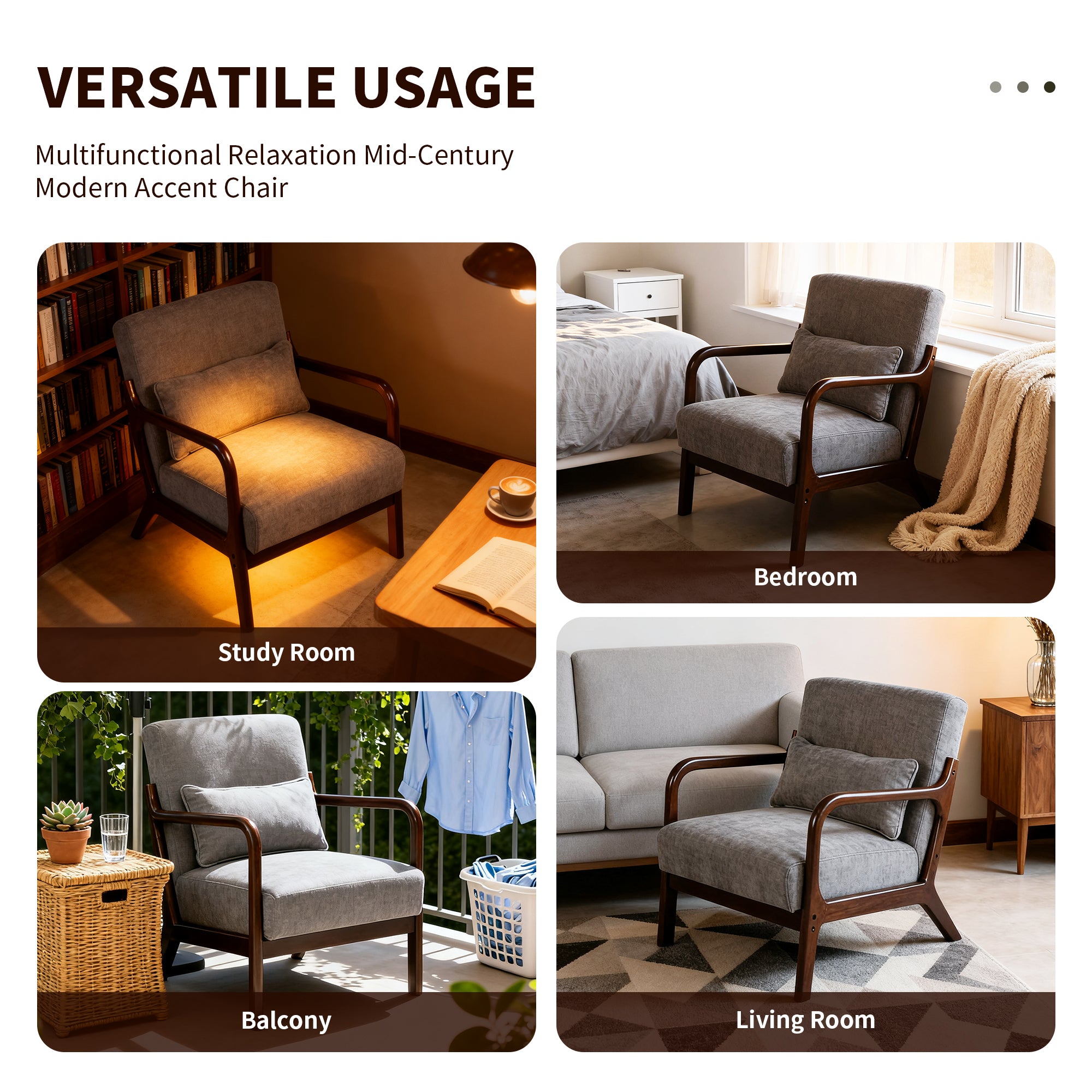 PAPROOS Modern Accent Chair, Arm Chair