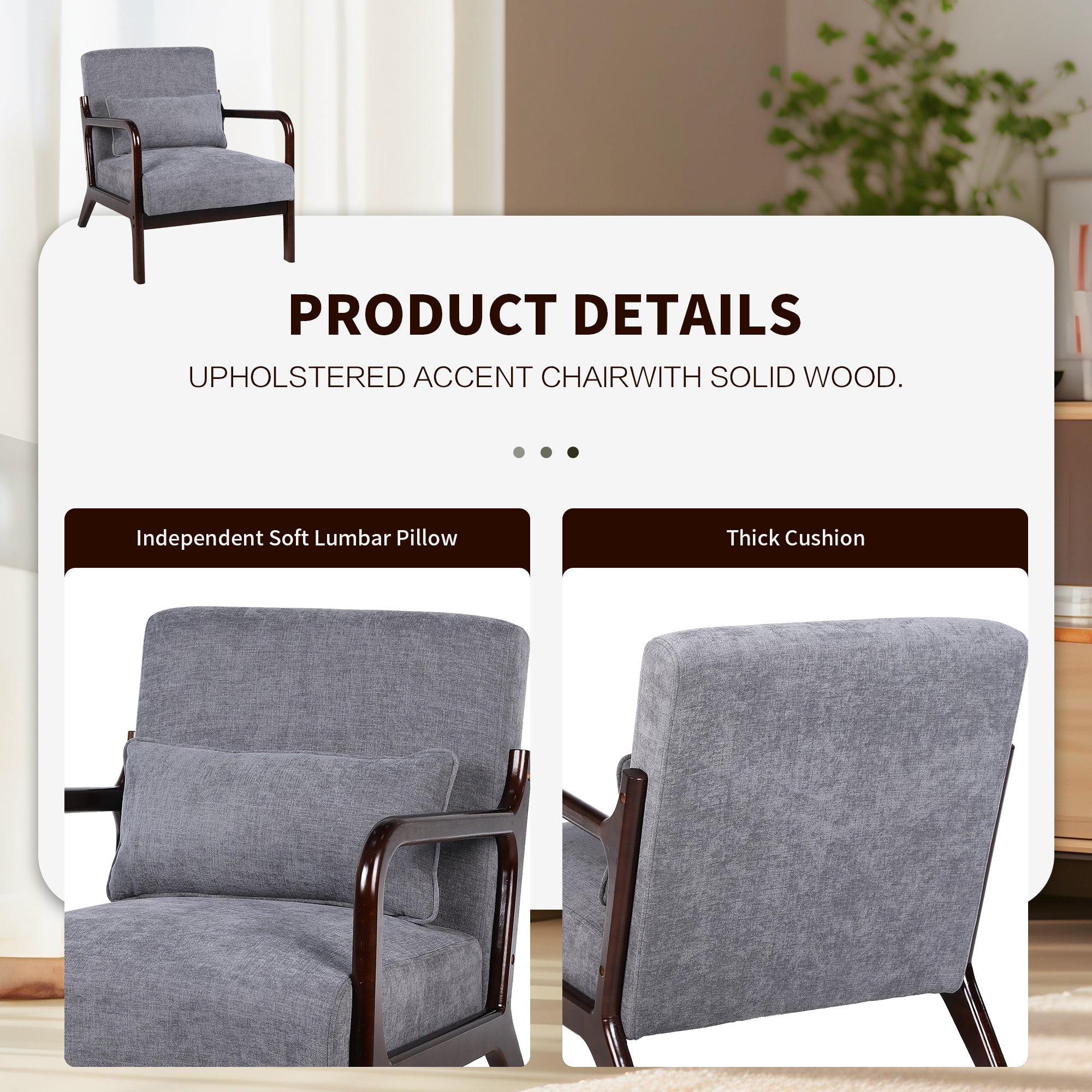 PAPROOS Modern Accent Chair, Arm Chair