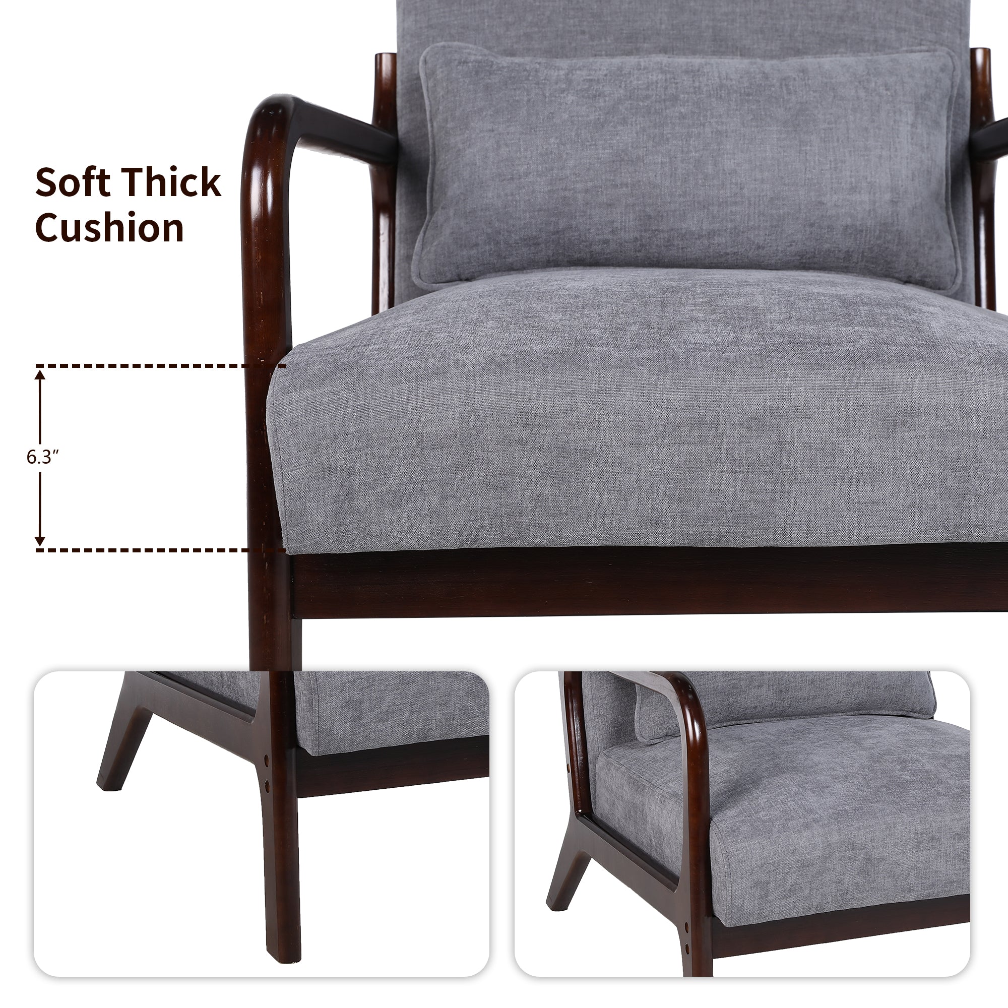 PAPROOS Modern Accent Chair, Arm Chair