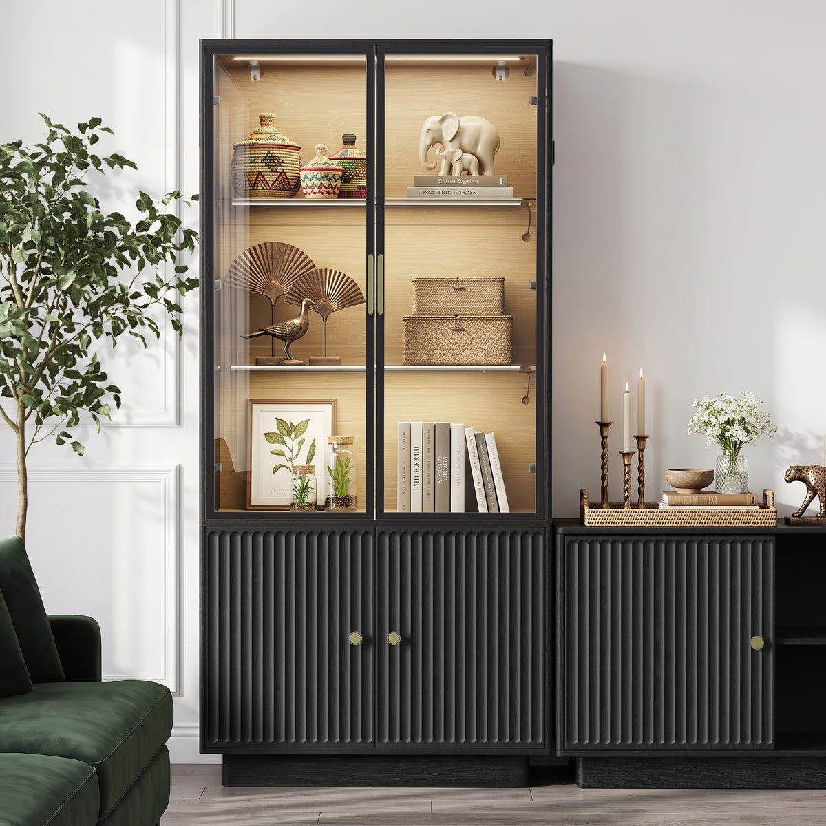 PAPROOS 66.9" Tall Display Cabinet
