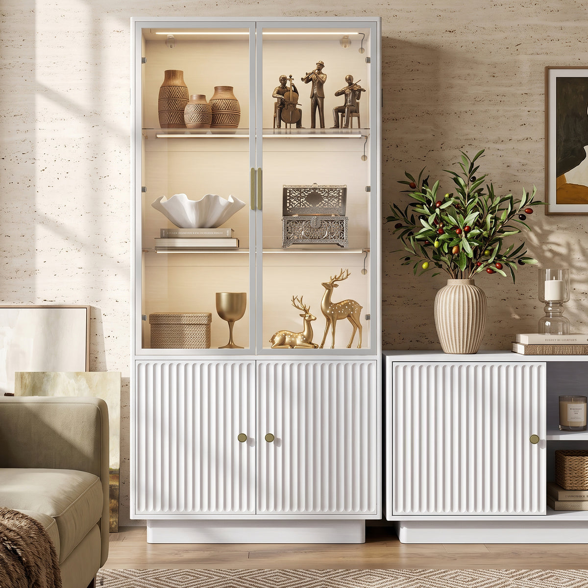 PAPROOS 66.9" Tall Display Cabinet