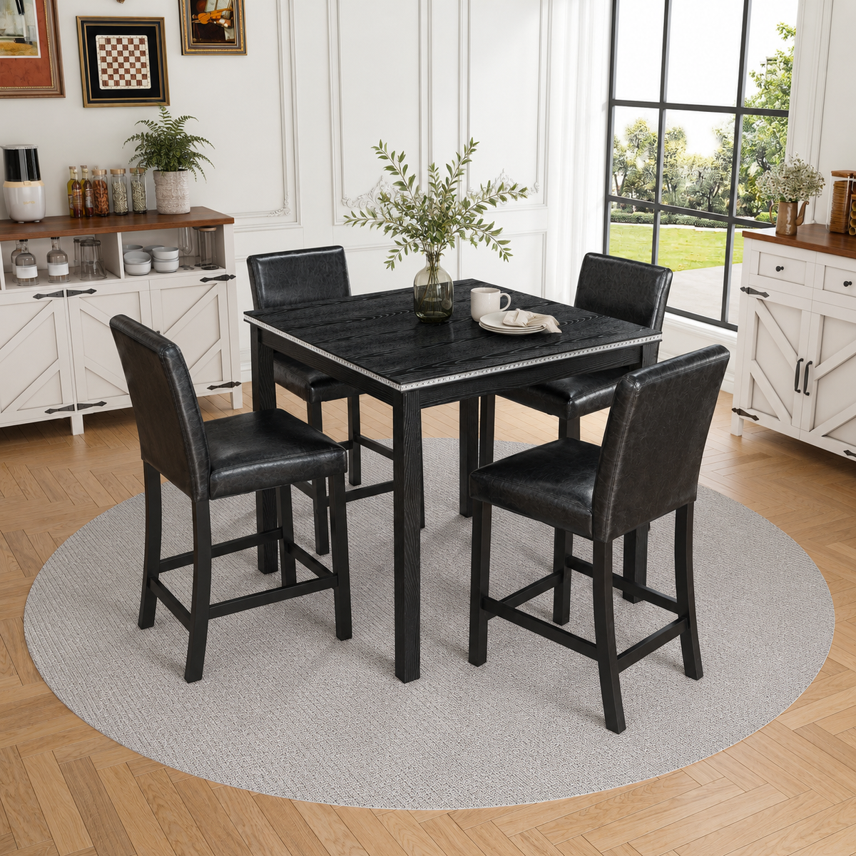PAPROOS Dining Table Set for 4