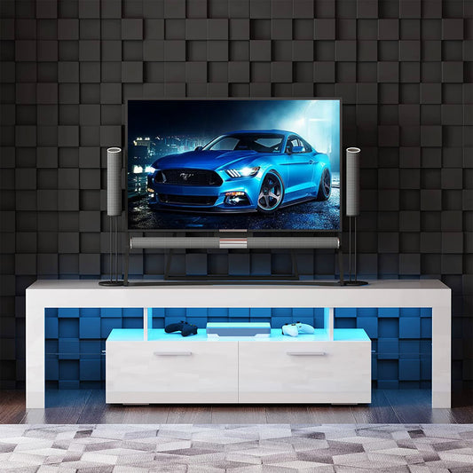 PAPROOS TV Stand with LED Lights