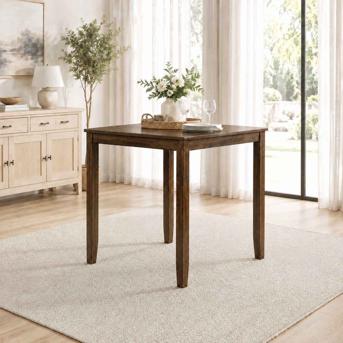 PAPROOS Solid Wood Dining Table