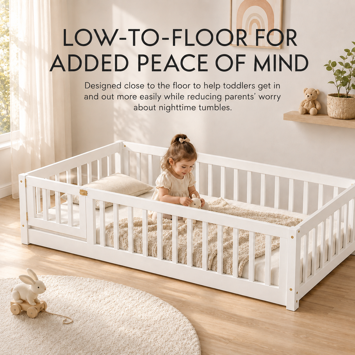 PAPROOS Wood Montessor Floor Bed