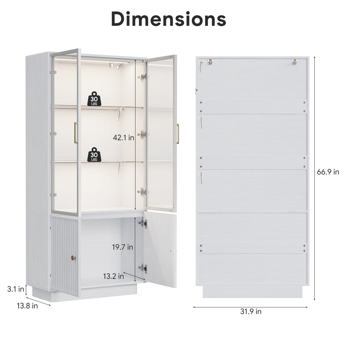 PAPROOS 66.9" Tall Display Cabinet