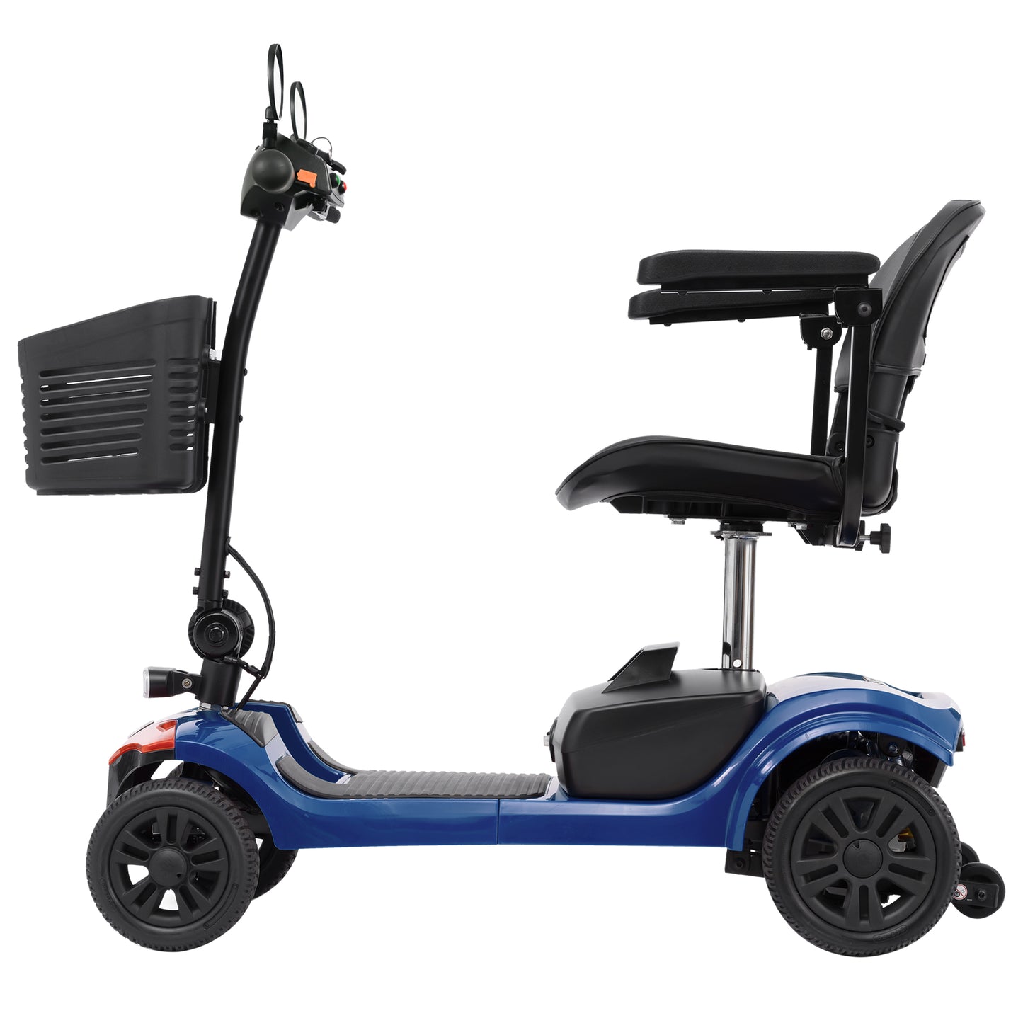 PAPROOS 4 Wheel Mobility Scooter for Seniors, Durable Heavy Duty Folding Power Wheelchair with Lights and Basket for Travel, 330lbs, Red