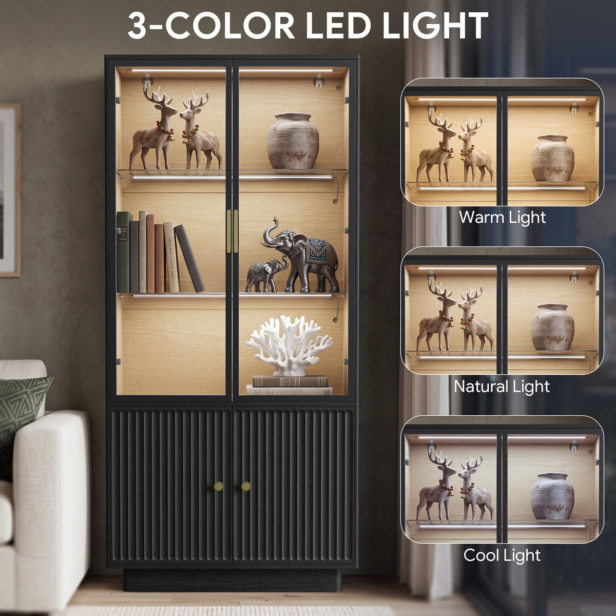 PAPROOS 66.9" Tall Display Cabinet