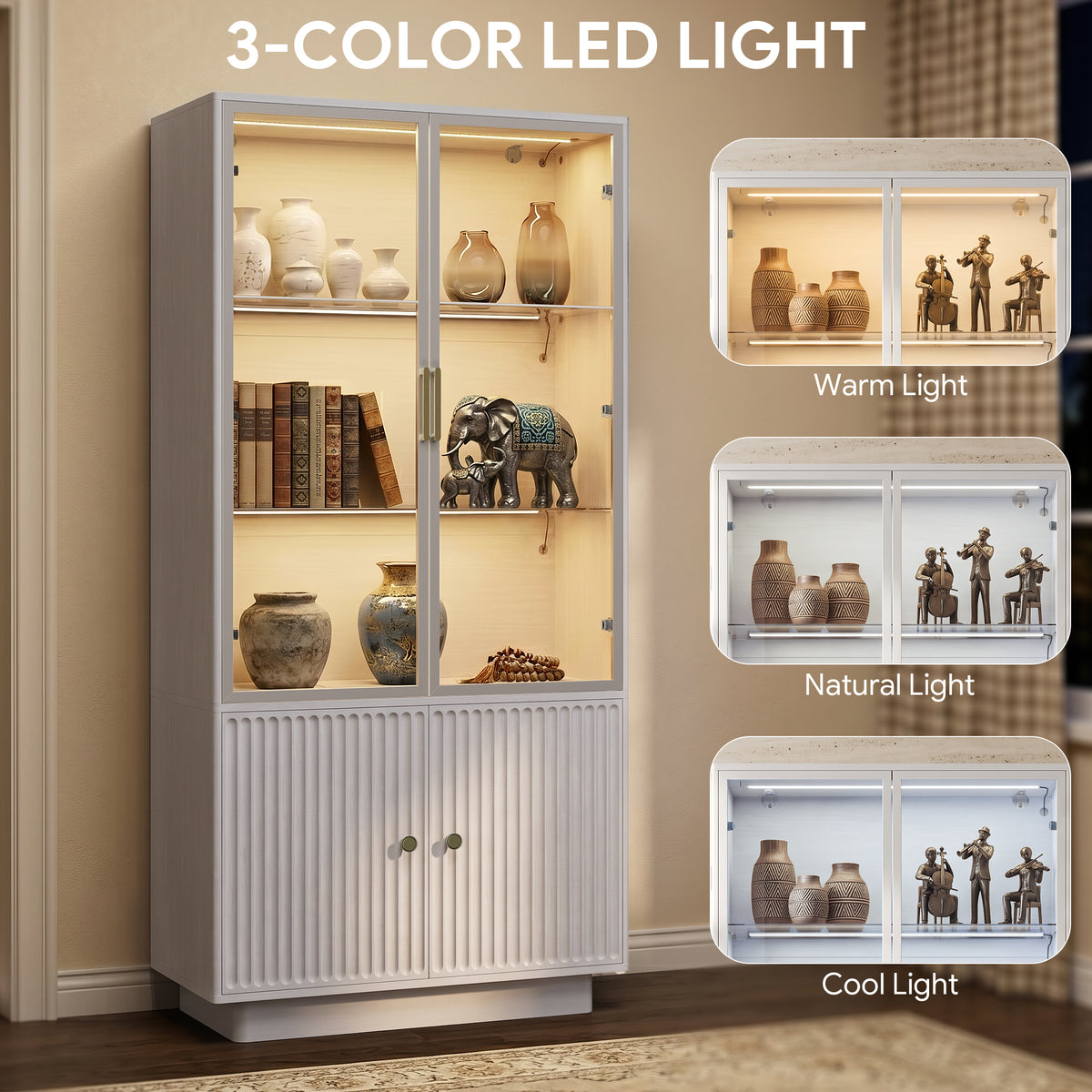 PAPROOS 66.9" Tall Display Cabinet