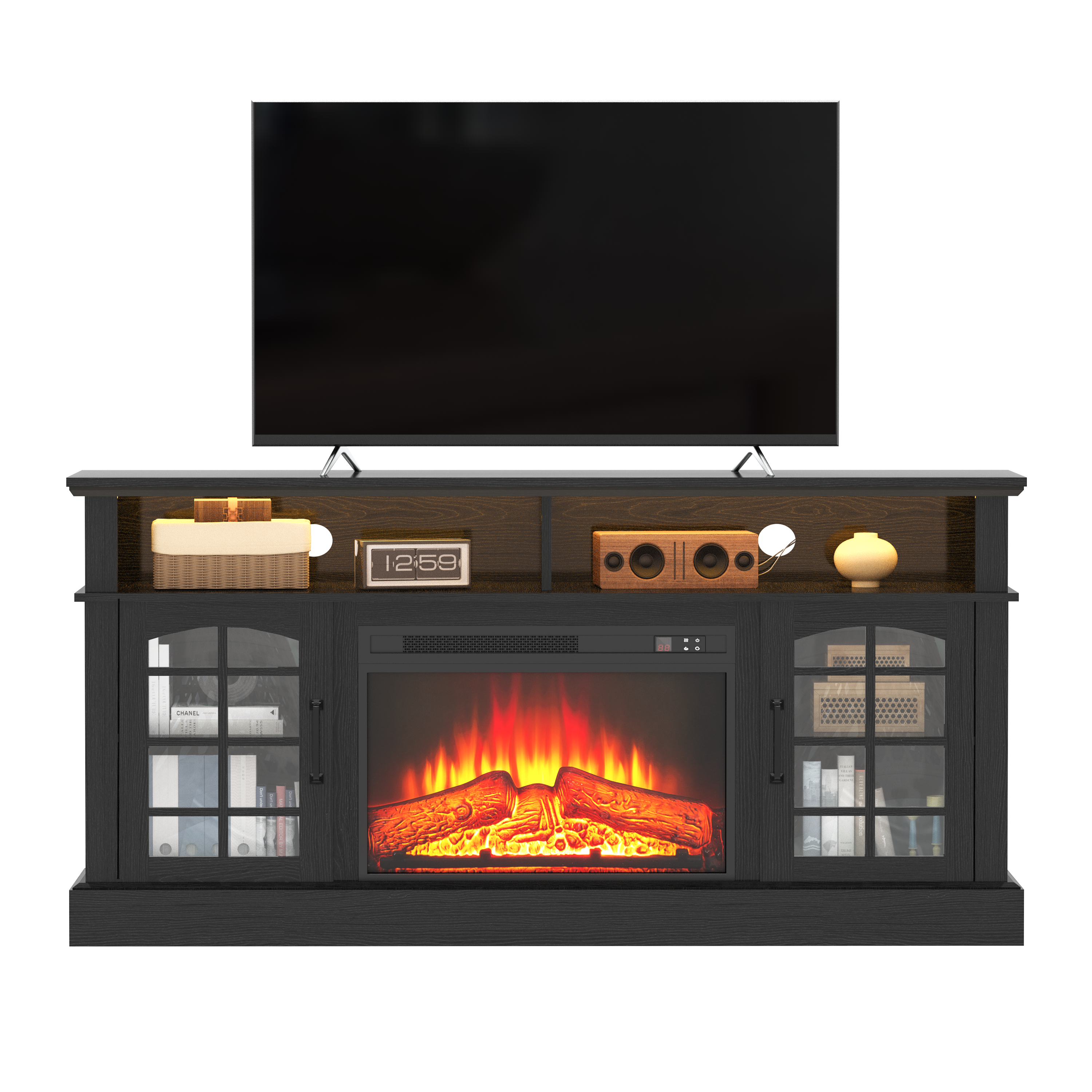 PAPROOS Fireplace TV Stand for 65inch TVs